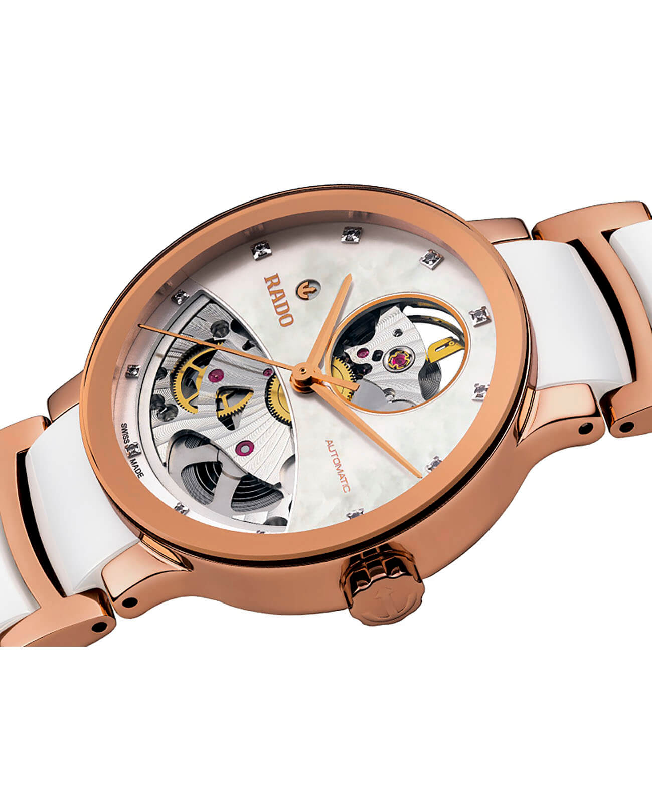 Rado Rado Centrix Automatic Diamonds Open Heart R30248902 женские часы белый циферблат на запястье